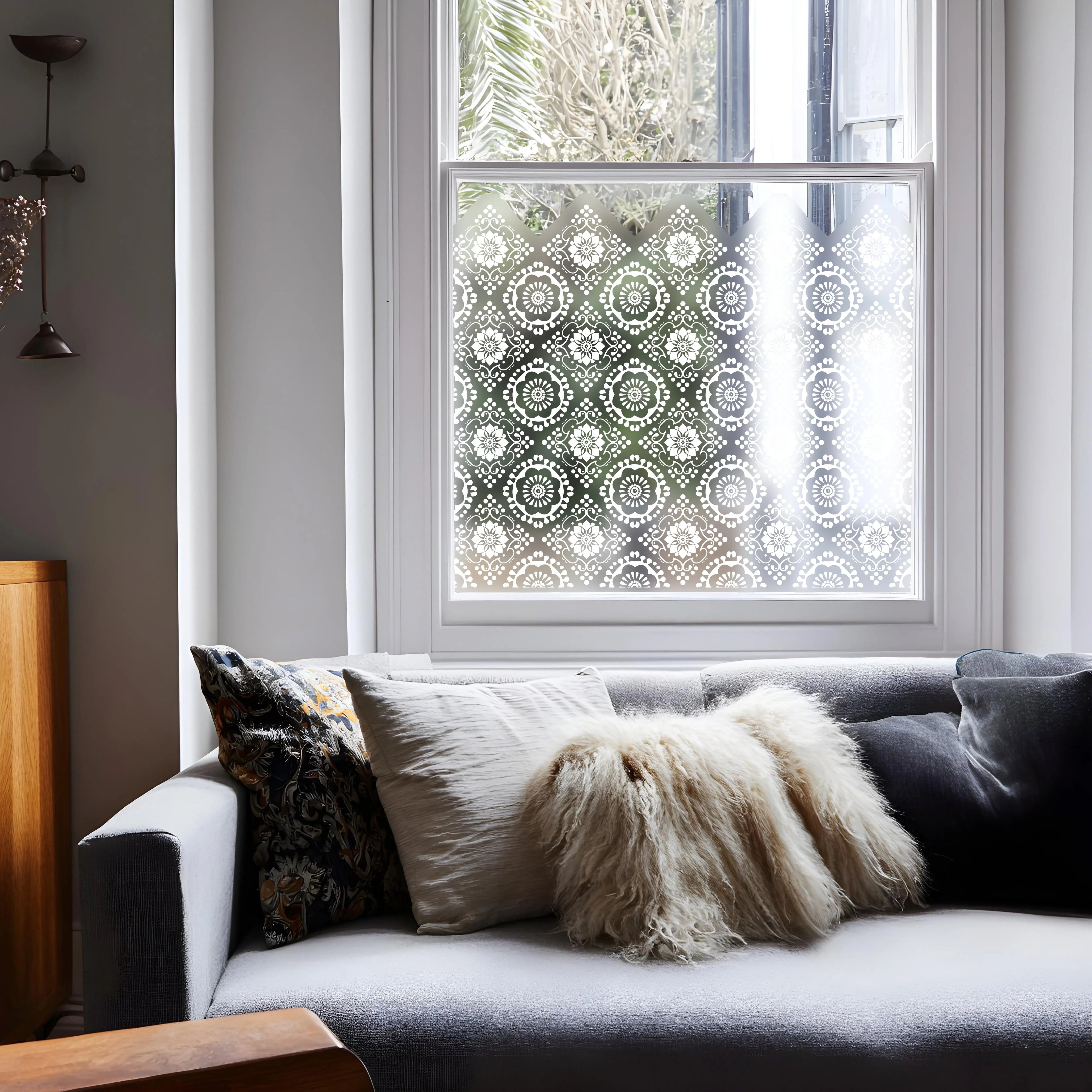 Aineto Frosted Privacy Window Film Border Creative Windows