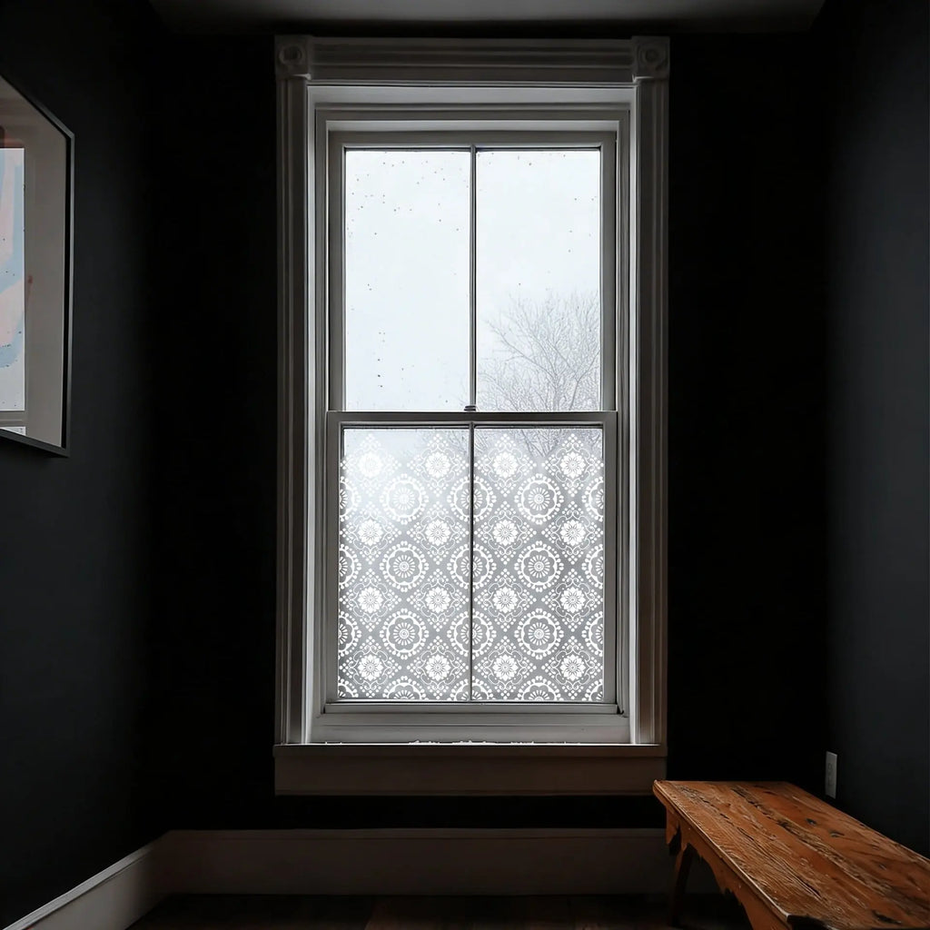 Aineto Frosted Privacy Window Film Border Creative Windows