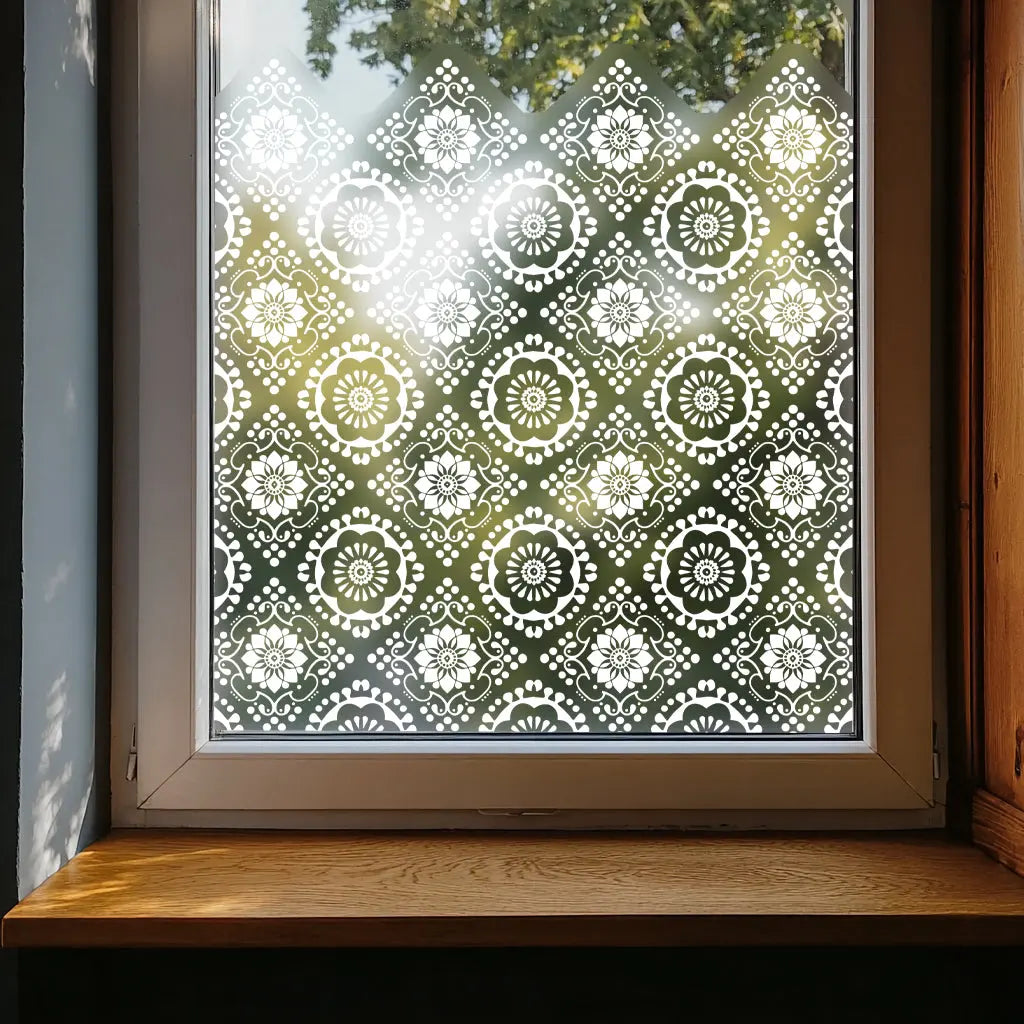 Aineto Frosted Privacy Window Film Border Creative Windows