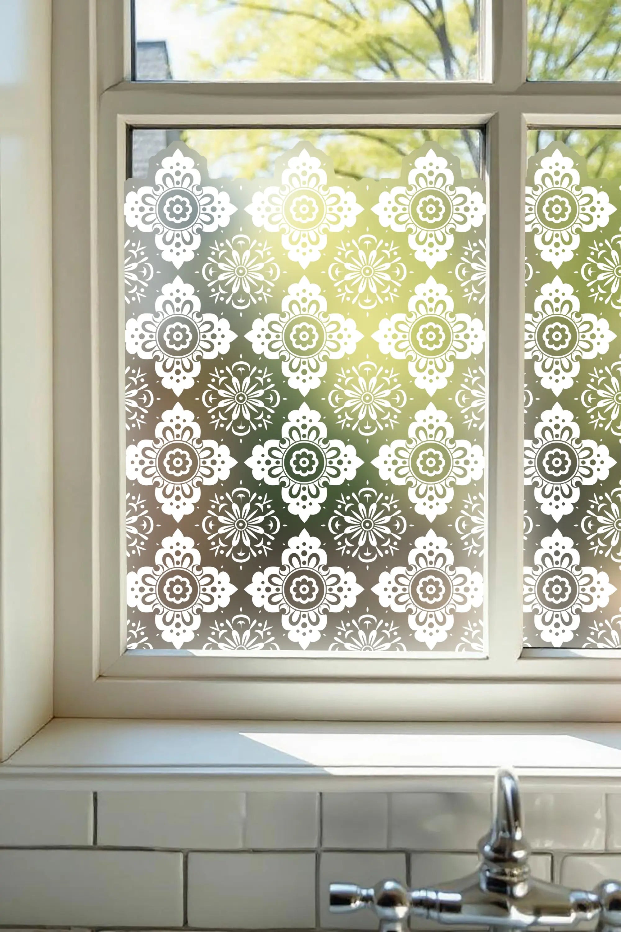 Acumuer Frosted Privacy Window Film Border Creative Windows