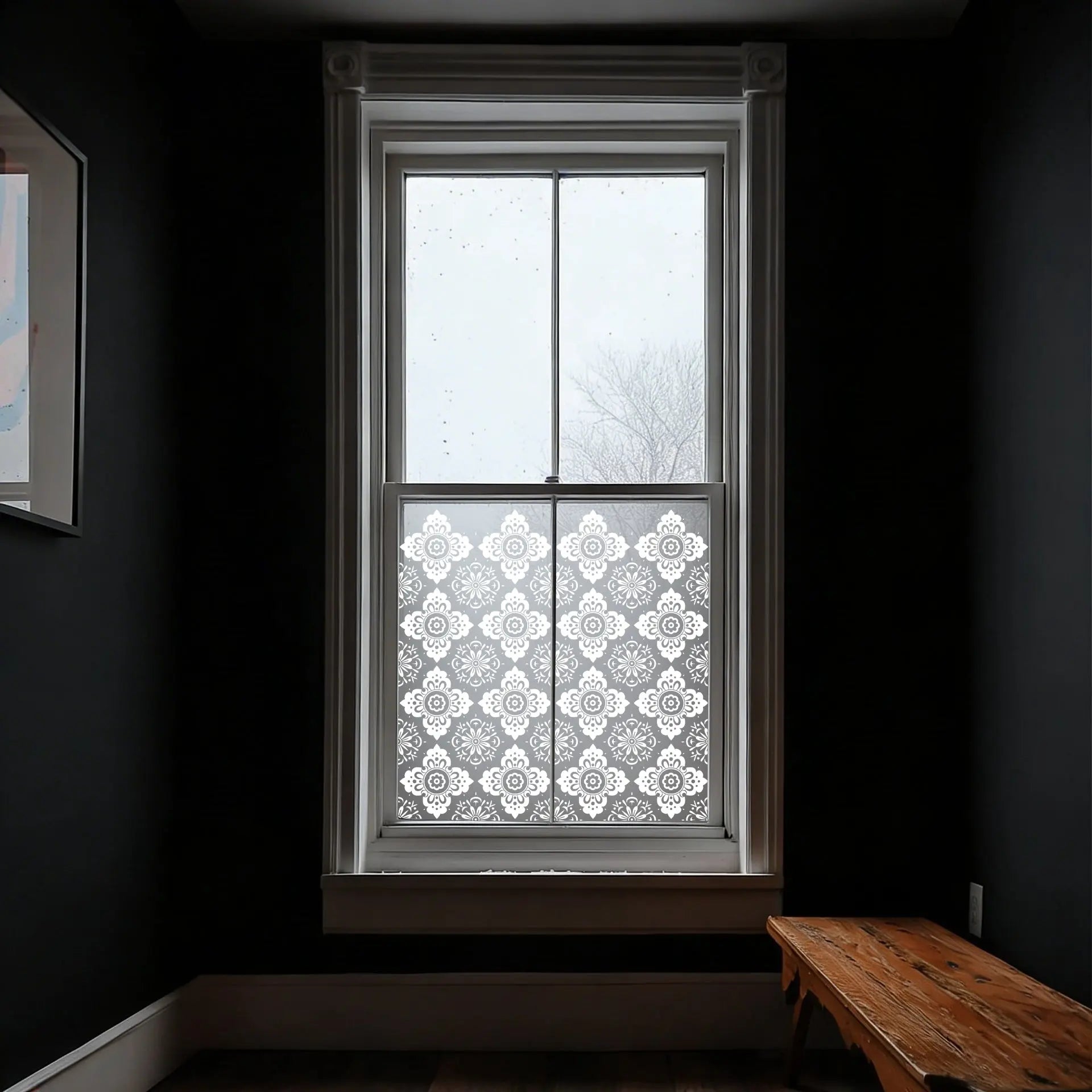 Acumuer Frosted Privacy Window Film Border Creative Windows