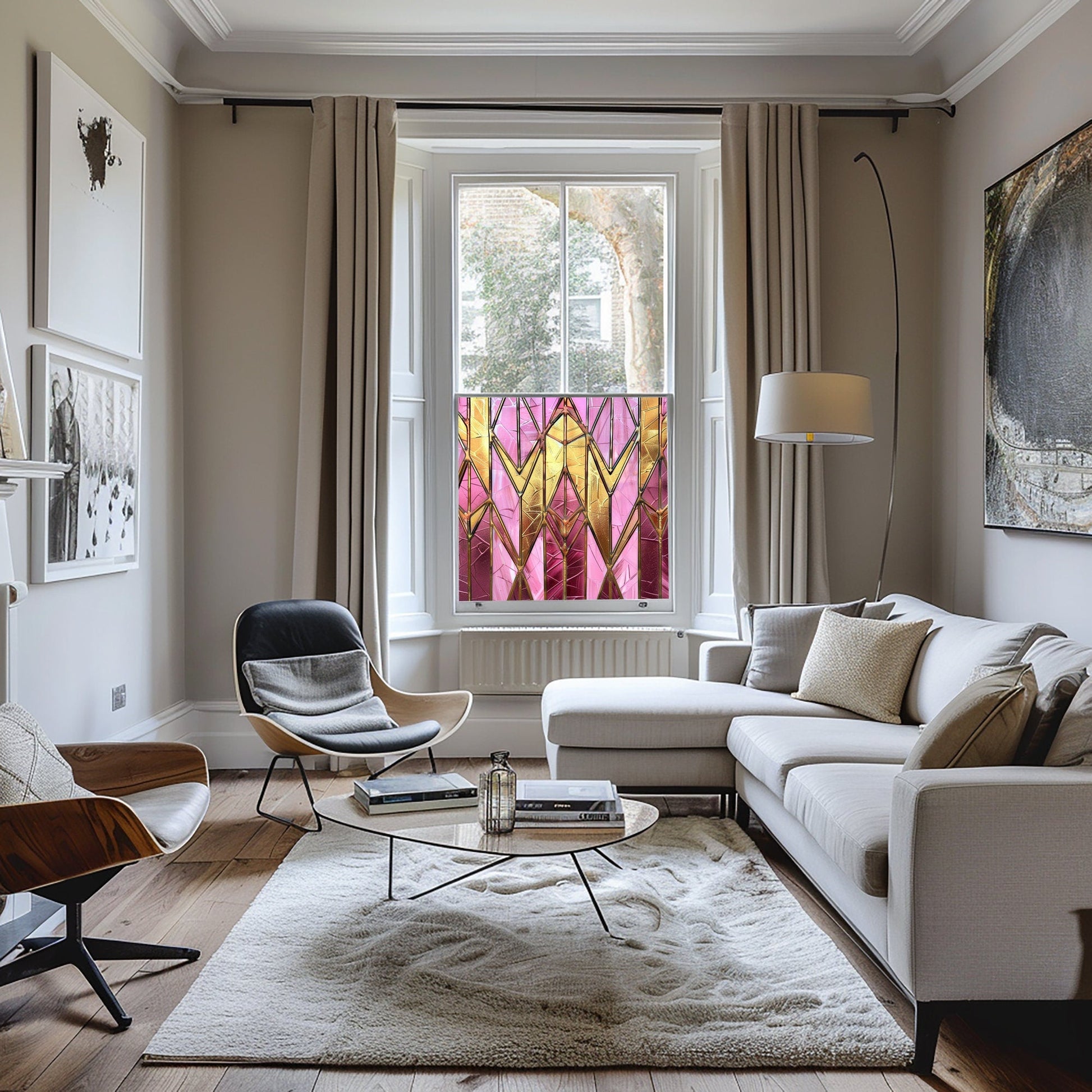 Art Deco Window Film, Privacy Window Film, Window Film, Decorative Window Film, Patterned Window Film, Coloured Window Film, Stained Glass Creative Windows