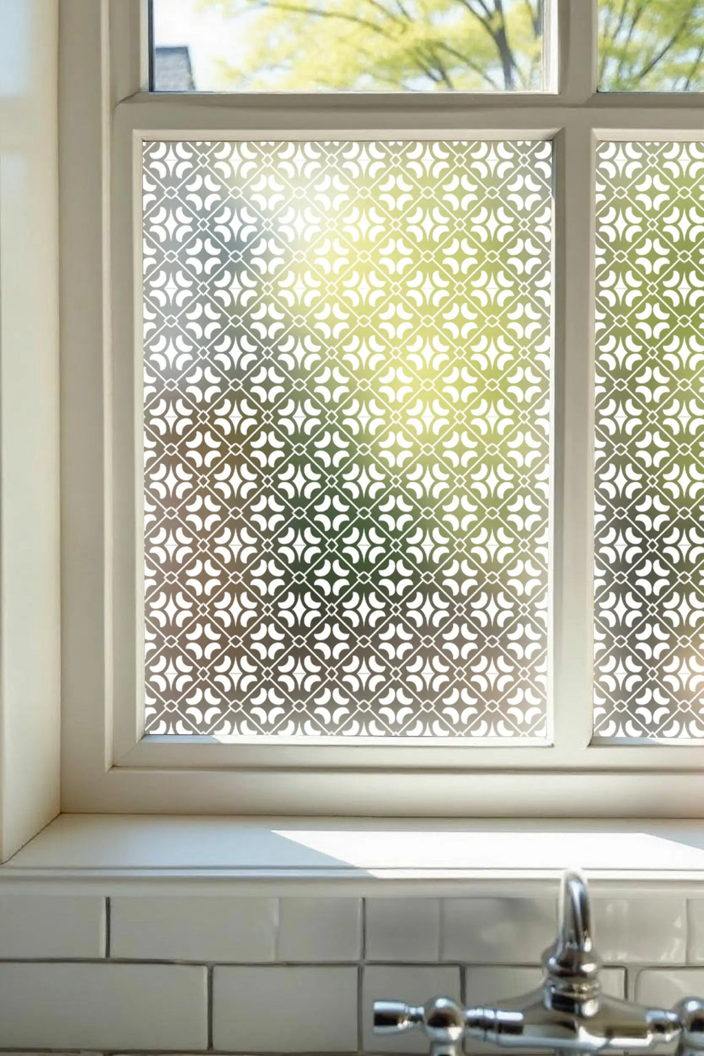 Privacy Window Film Decorative Ornate Geometric Pattern
