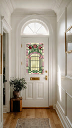 Art Nouveau Tulip Window Film Privacy Stained Glass Effect