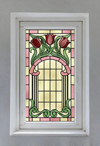 Art Nouveau Tulip Window Film Privacy Stained Glass Effect