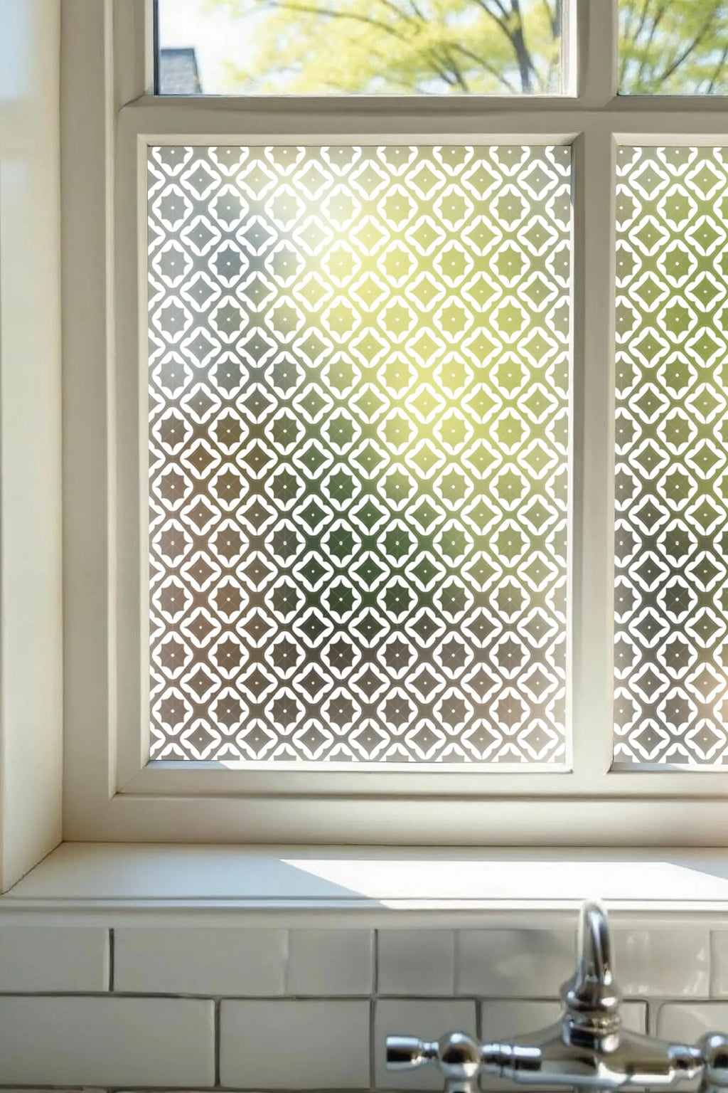 Privacy Window Film Decorative Ornate Geometric Pattern