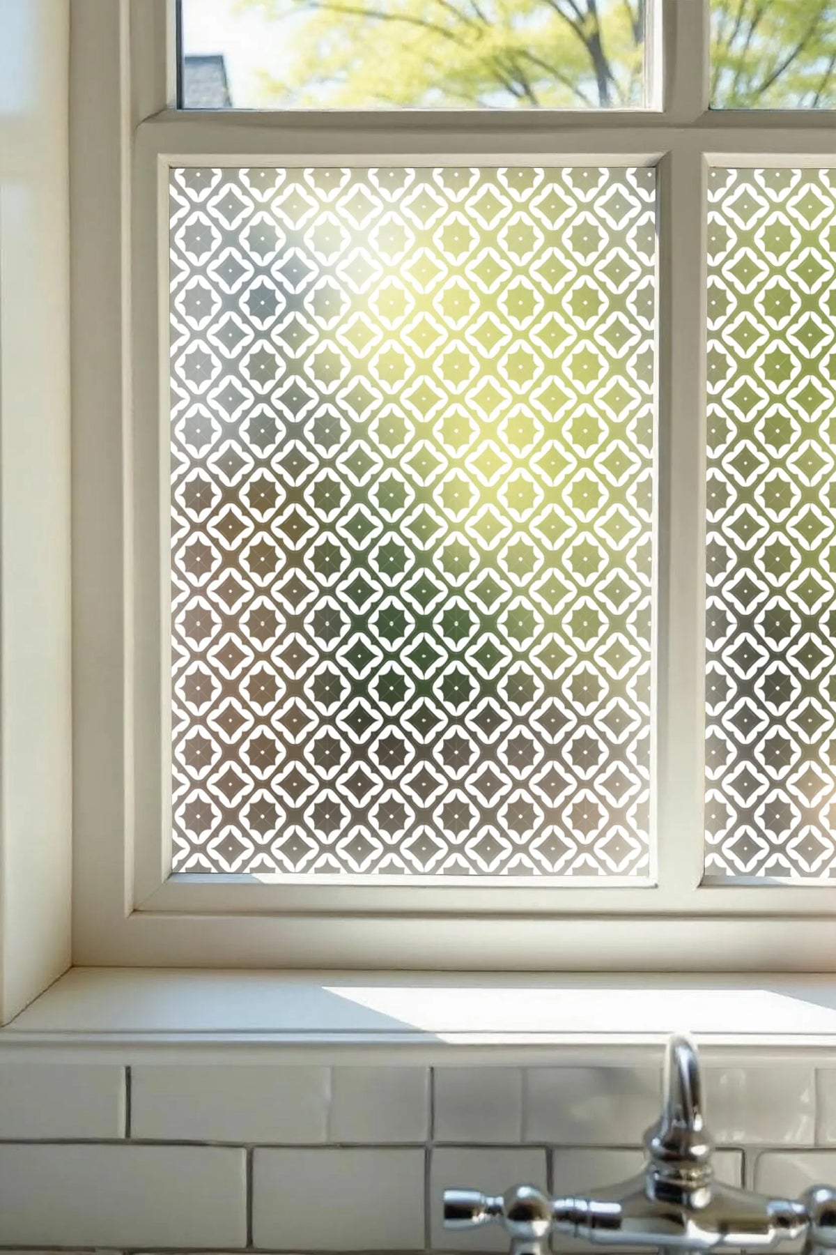 Privacy Window Film Decorative Ornate Geometric Pattern