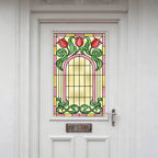 Art Nouveau Tulip Privacy Window Film Stained Glass Effect