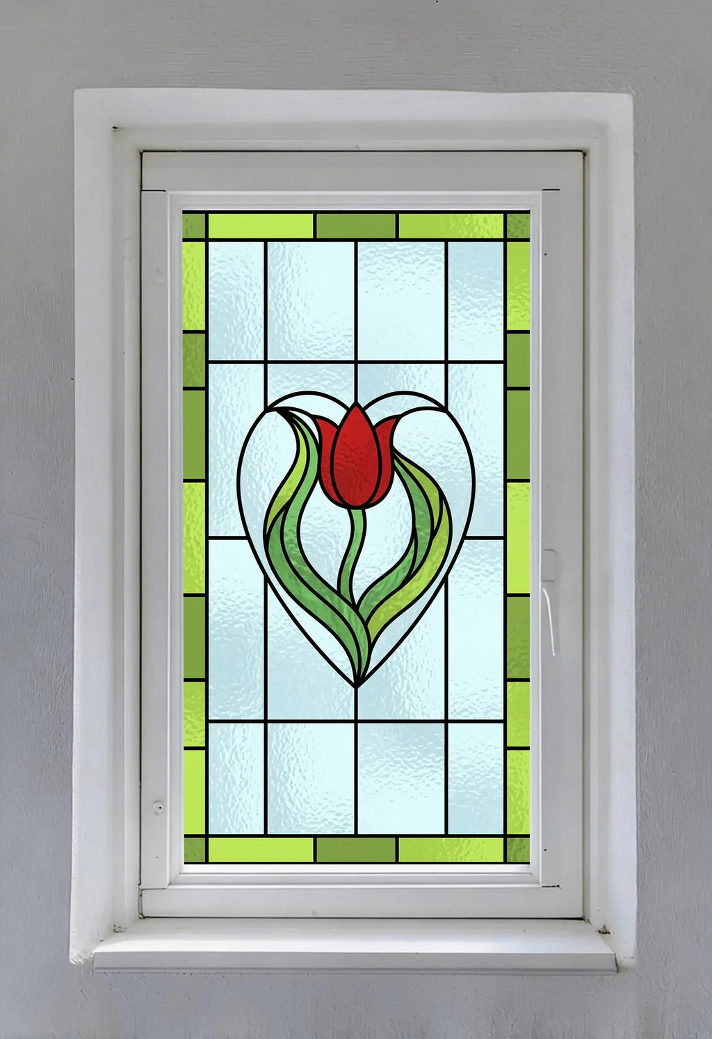 Art Nouveau Tulip Stained Glass Window Film