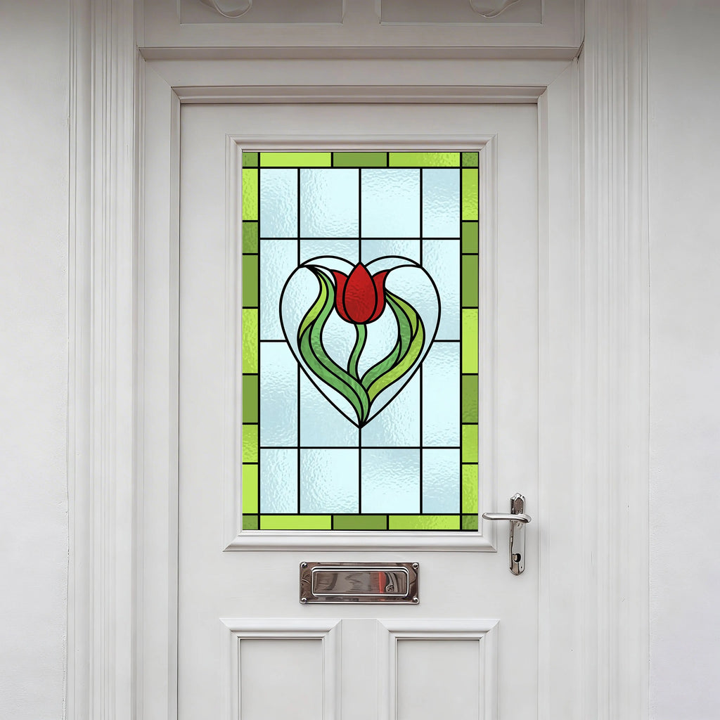 Art Nouveau Tulip Stained Glass Window Film