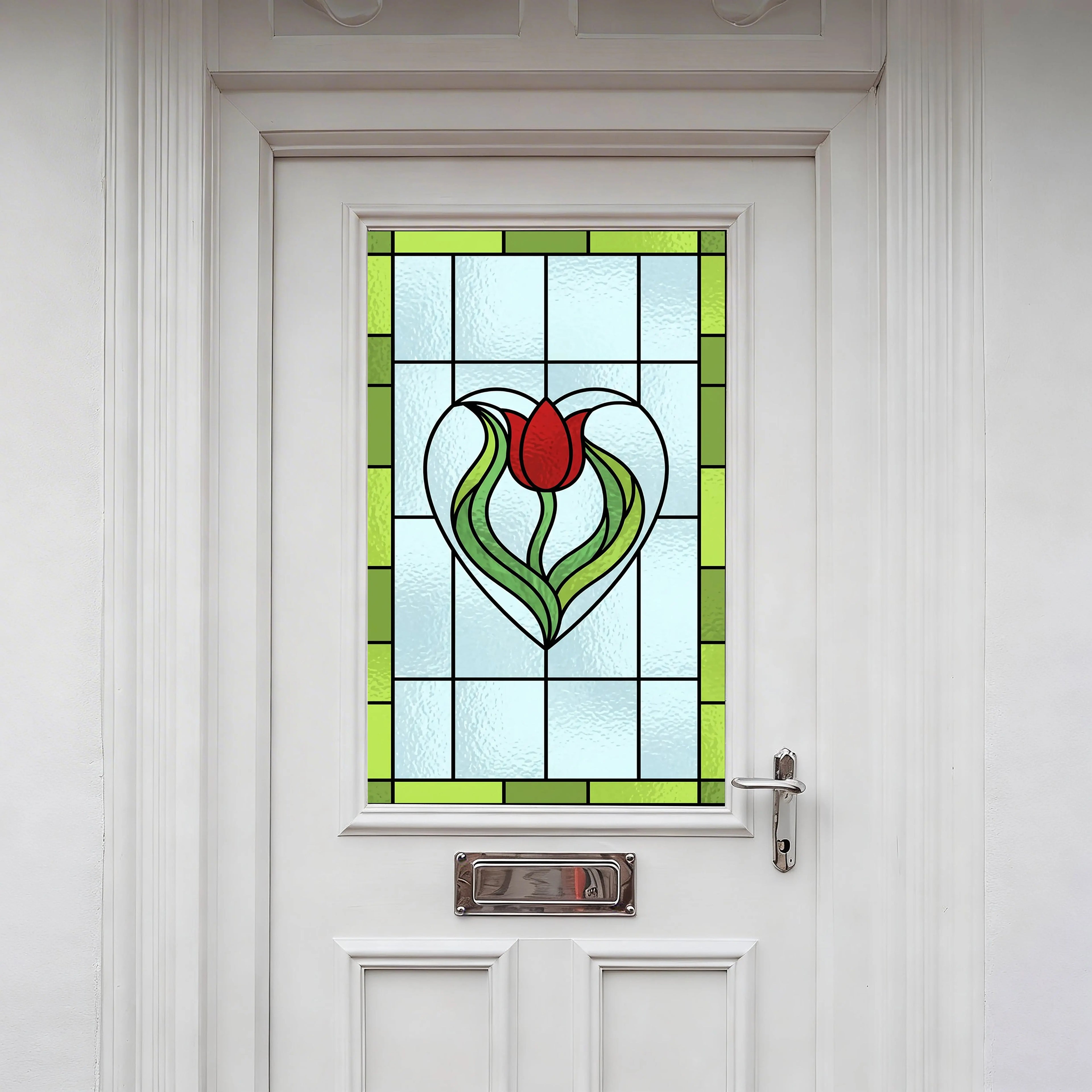 Art Nouveau Tulip Stained Glass Window Film