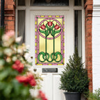 Art Nouveau Tulip Window Film Privacy Stained Glass Self Adhesive