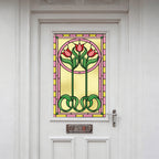 Art Nouveau Tulip Window Film Privacy Stained Glass Self Adhesive