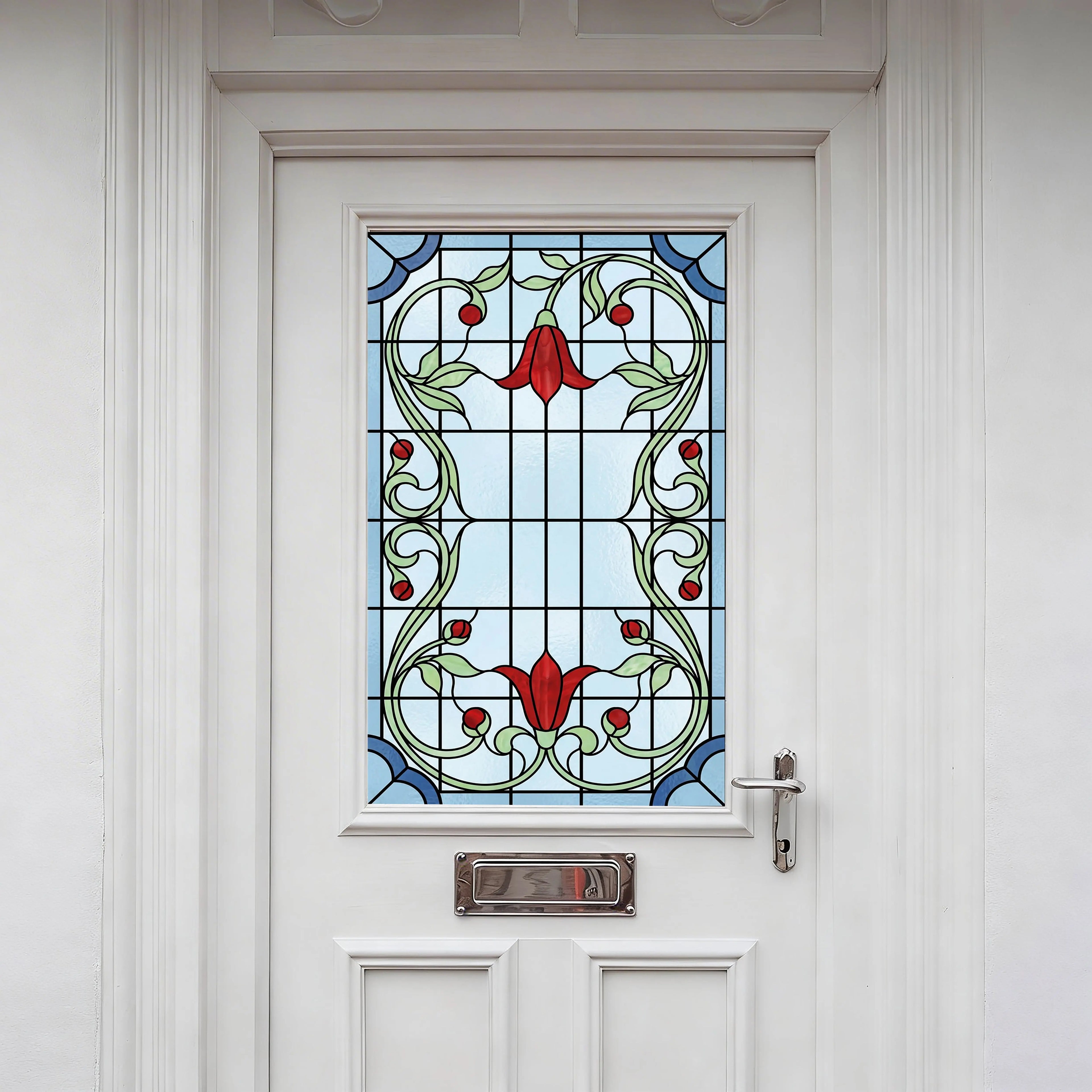 Art Nouveau Front Door Window Film Privacy Stained Glass