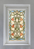 Art Nouveau Stained Glass Window Film Privacy Decorative Self Adhesive