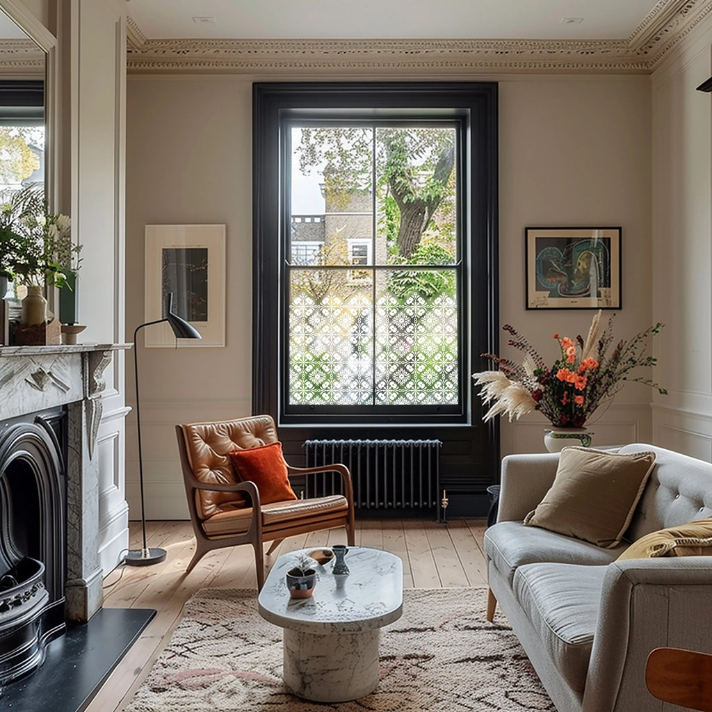 Frosted Privacy Window Film Patterned Decorative Glass Film Made to Measure Creative Windows