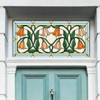 Tulip Stained Glass Window Film for Front Door & Transom