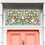 Tulip Stained Glass Window Film for Front Door & Transom