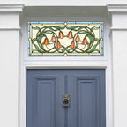 Tulip Stained Glass Window Film for Transom & Front Door Windows