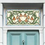 Tulip Stained Glass Window Film for Transom & Front Door Windows