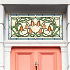 Tulip Stained Glass Window Film for Transom & Front Door Windows