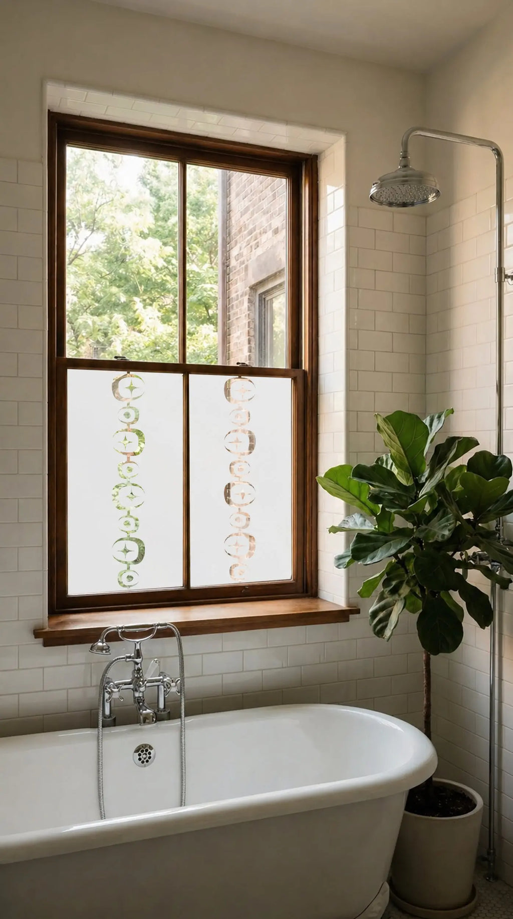 Mid Century Modern Privacy Window Film Decorative Bathroom Window Film