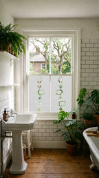 Mid Century Modern Privacy Window Film Geometric Frosted Glass Covering
