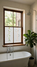 Mid Century Modern Privacy Window Film Geometric Frosted Glass Covering