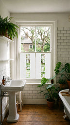 Geometric Privacy Window Film – Mid Century Frosted Cut Out Window Film