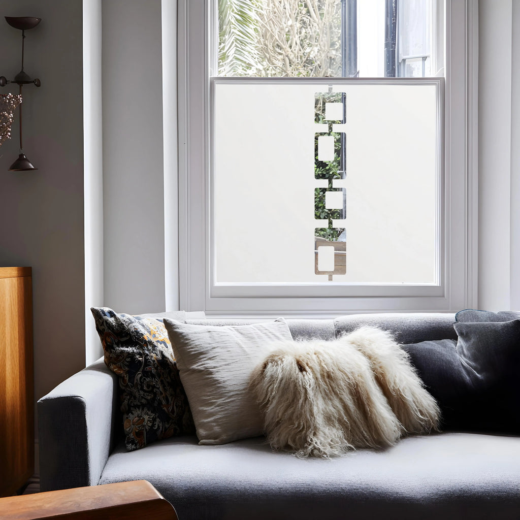 Geometric Privacy Window Film – Mid Century Frosted Cut Out Window Film