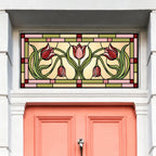 Stained Glass Window Film, Art Nouveau Tulip Transom 