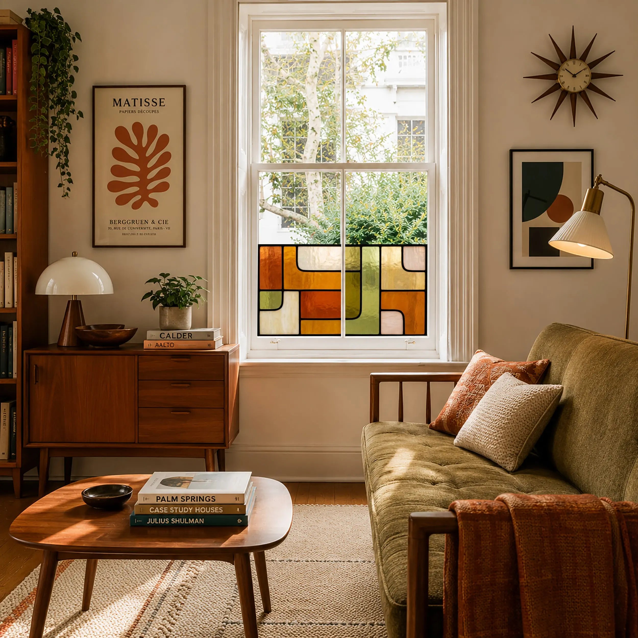 Abstract Stained Glass Privacy Window Film