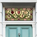 Stained Glass Window Film, Vintage Tulip Transom