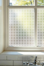 Privacy Window Film Decorative Interlocking Geometric Pattern