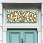 Stained Glass Window Film – Floral Art Nouveau Transom window film