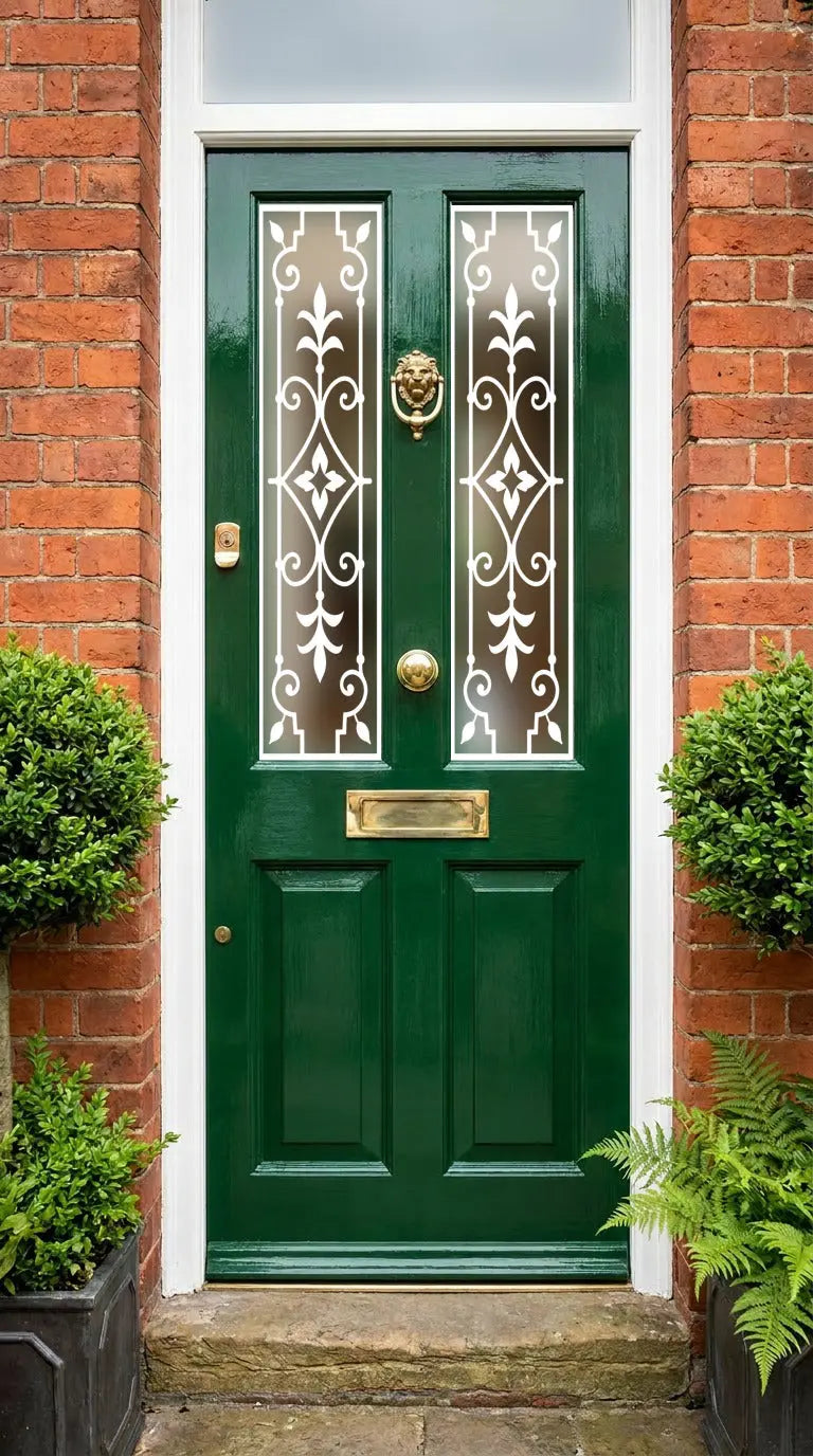 Front Door Window Film | Victorian Door Glass Privacy Film