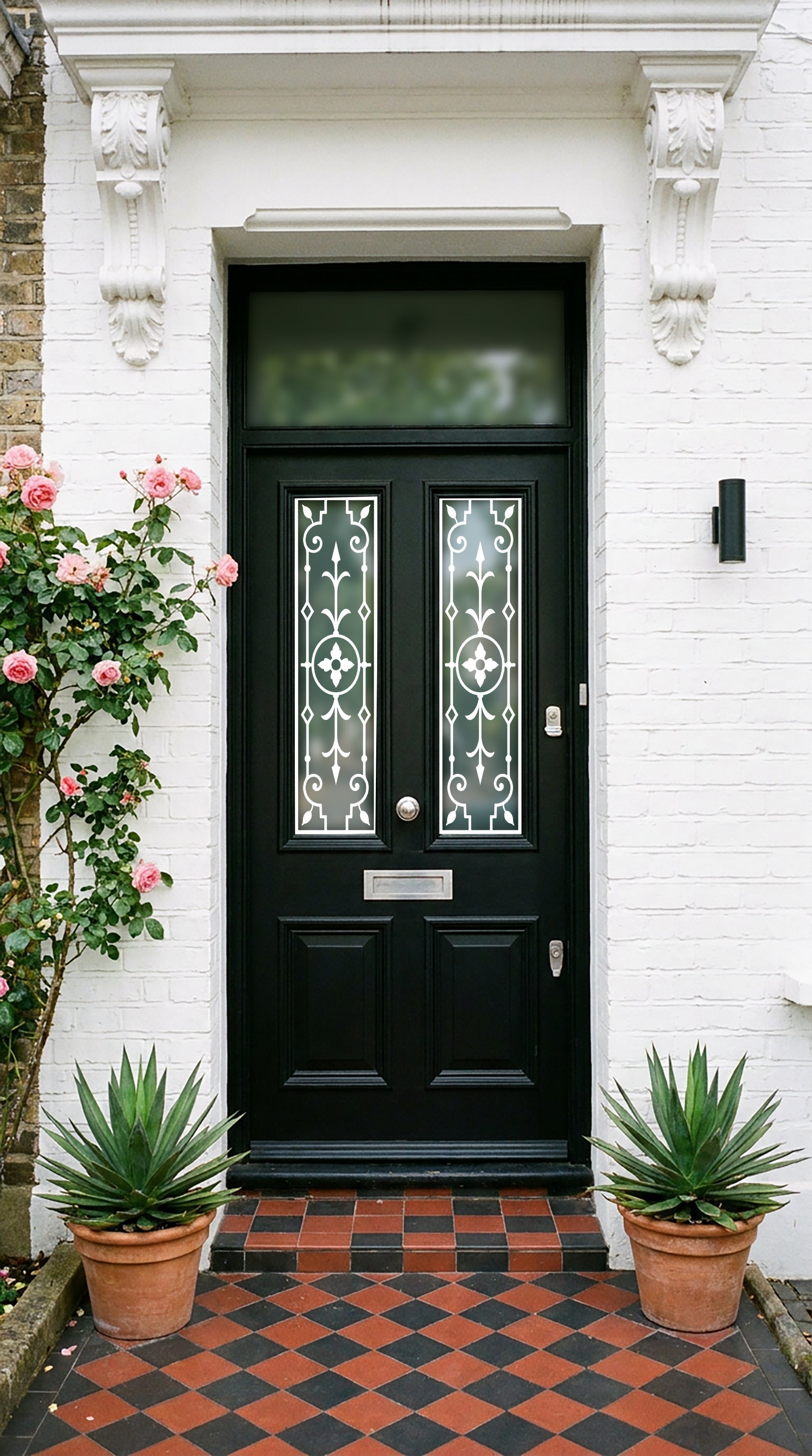 Minimalist Victorian Door Glass Window Film