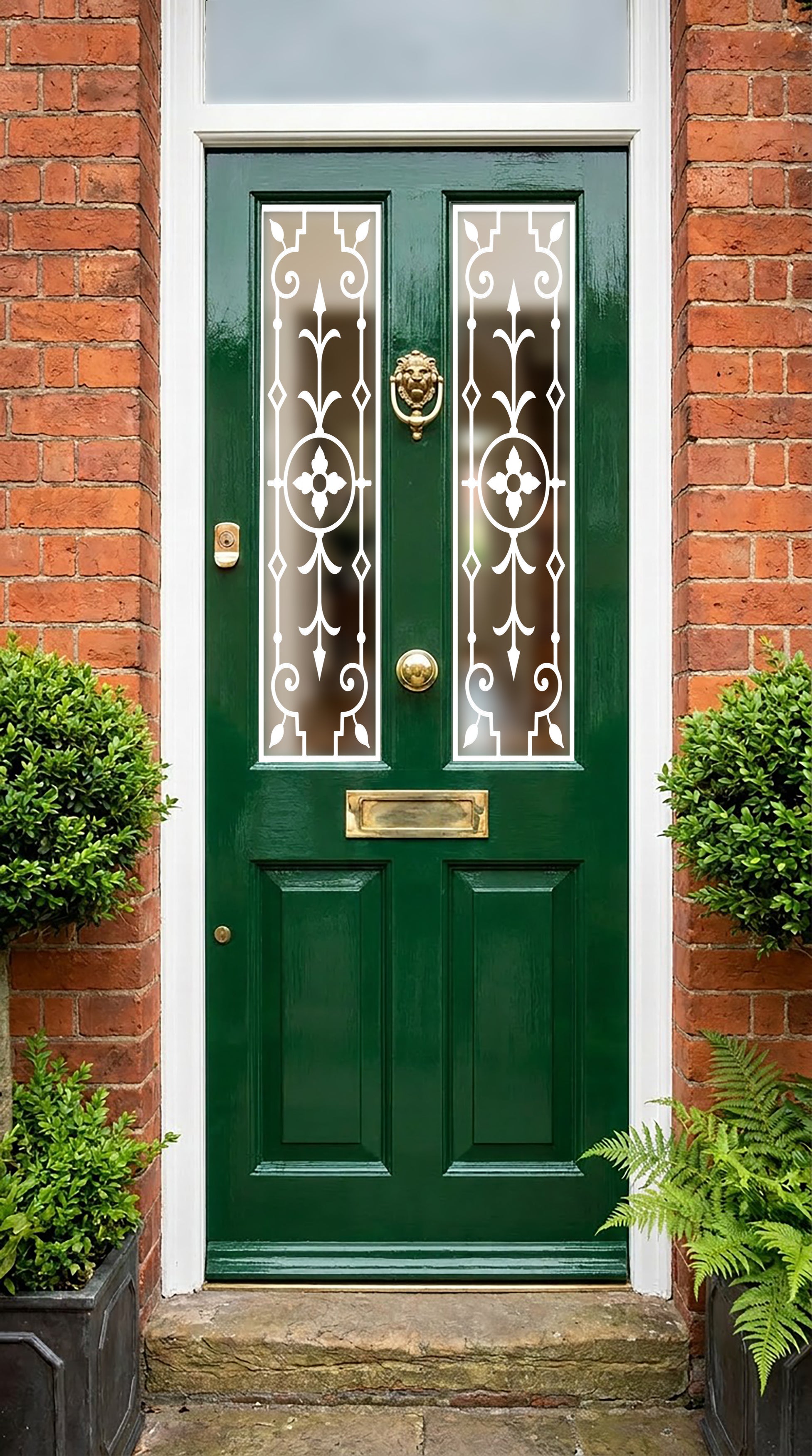Minimalist Victorian Door Glass Window Film