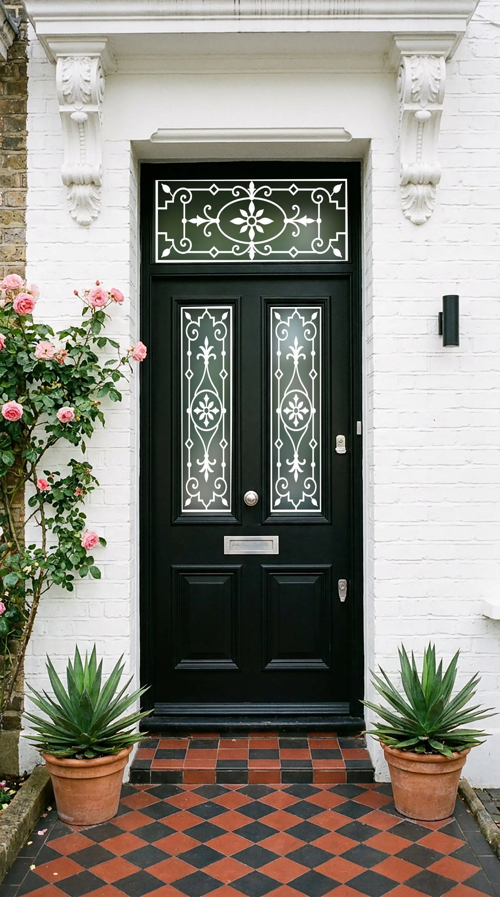 Victorian Front Door Window Film | Decorative Privacy Film UK