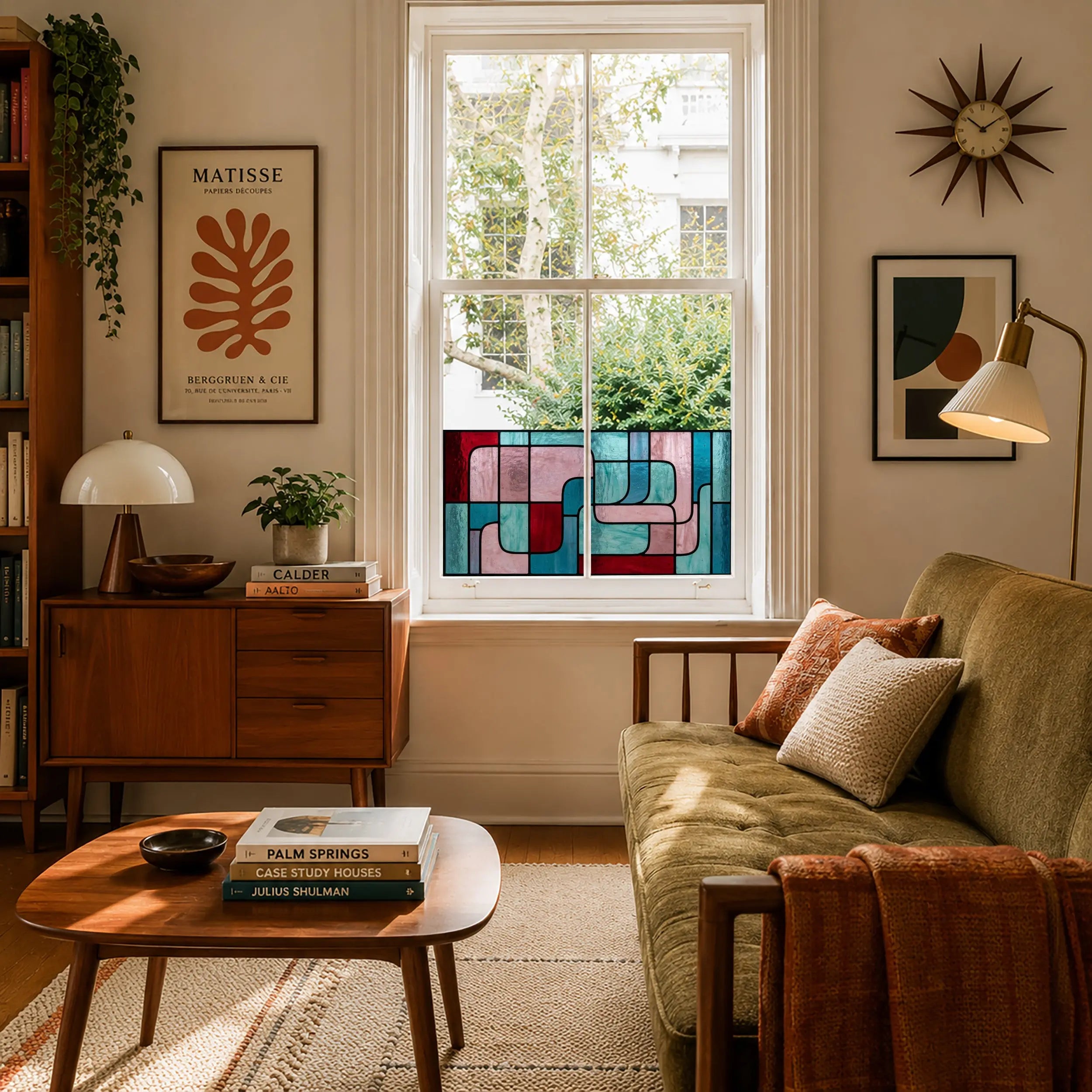 Modern Art Deco Privacy Window Film