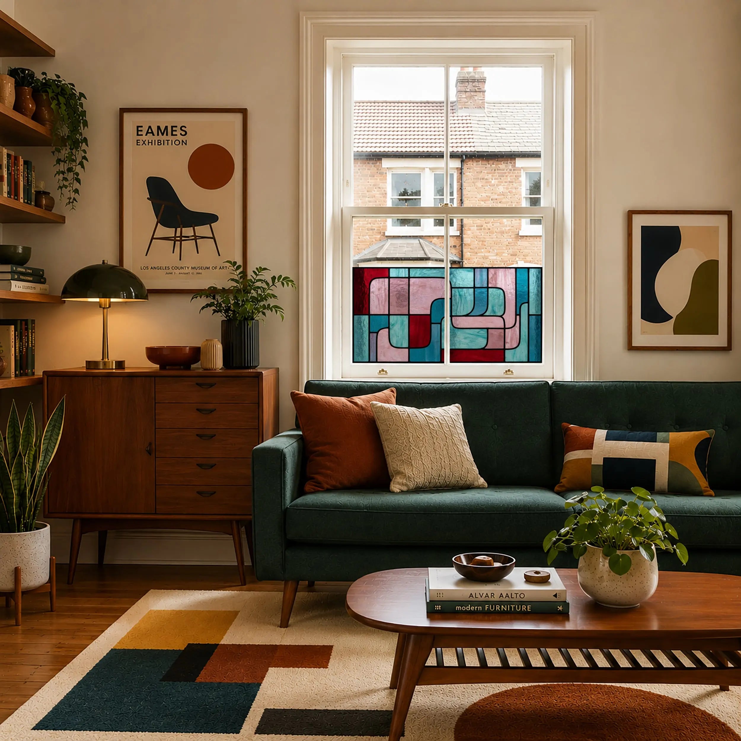 Modern Art Deco Privacy Window Film