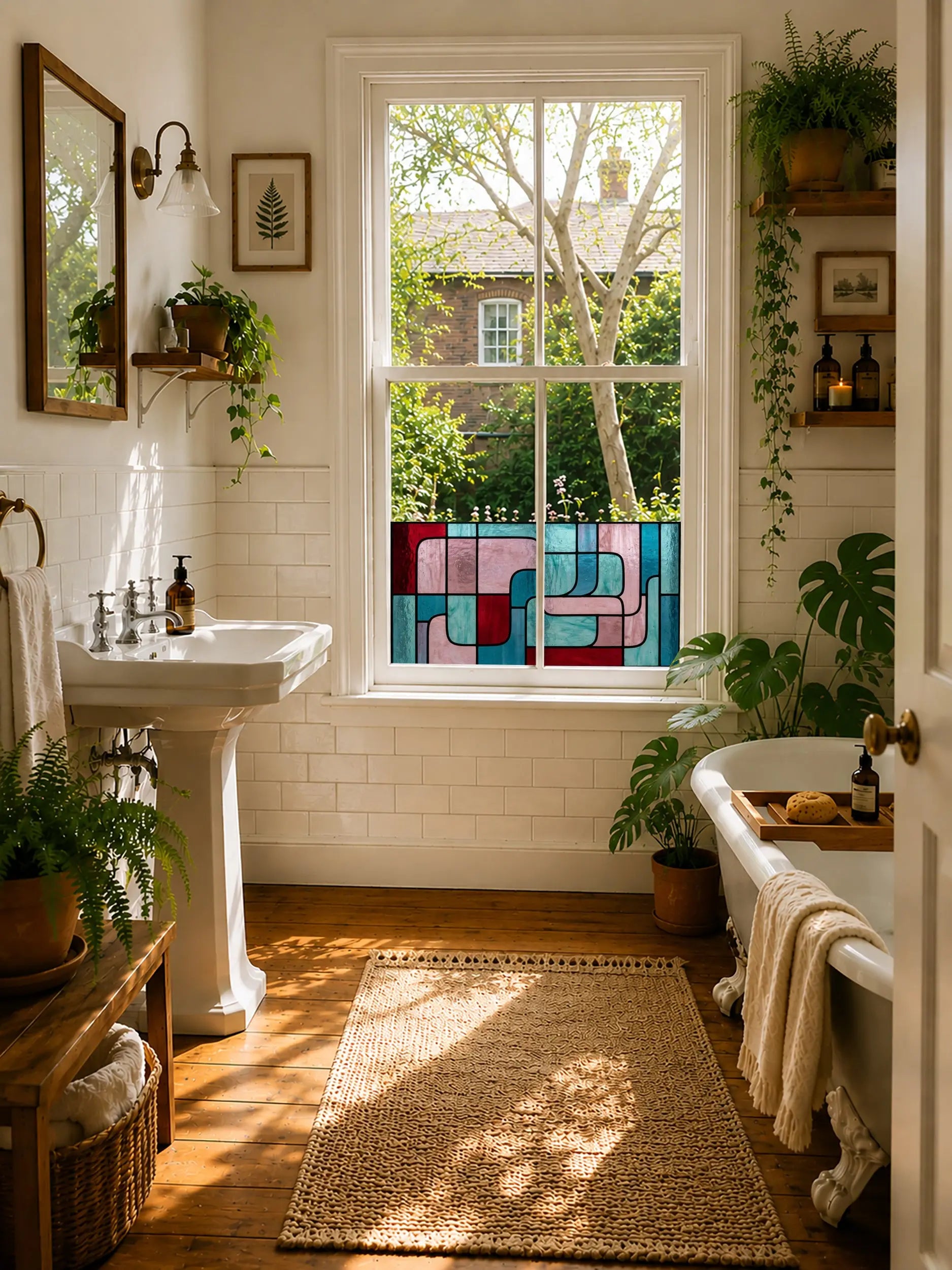 Modern Art Deco Privacy Window Film