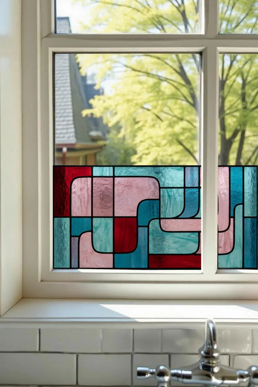 Modern Art Deco Privacy Window Film