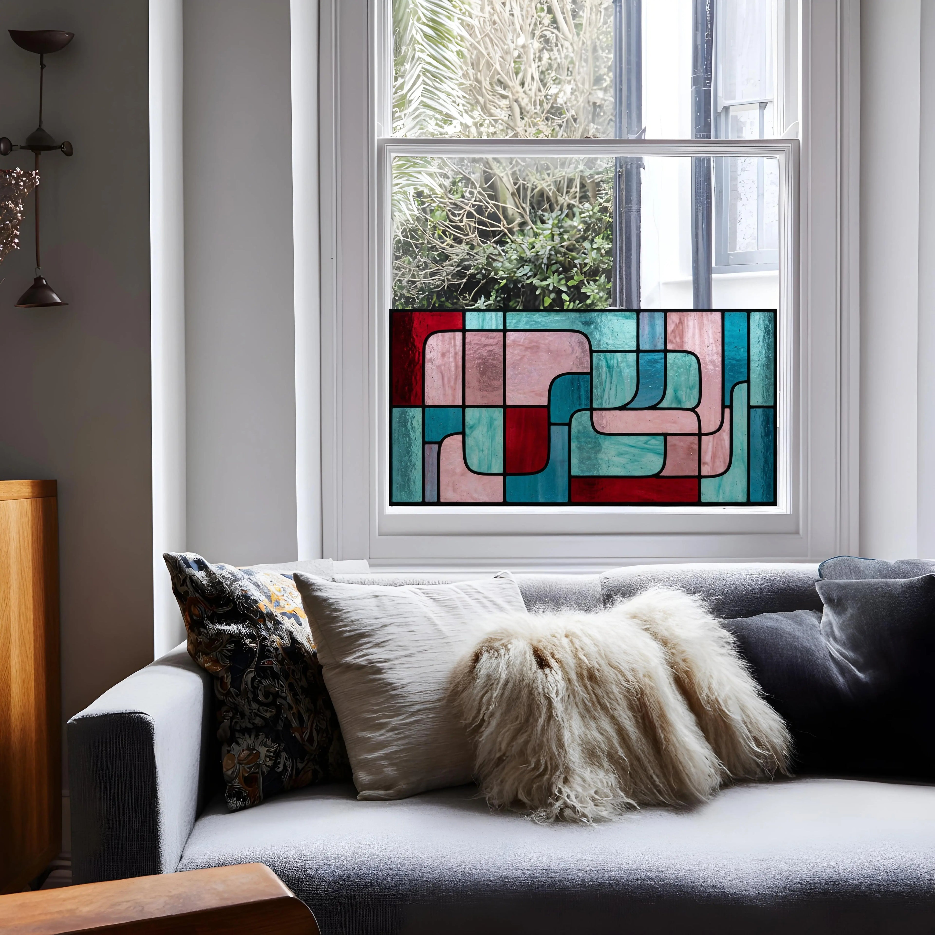 Modern Art Deco Privacy Window Film