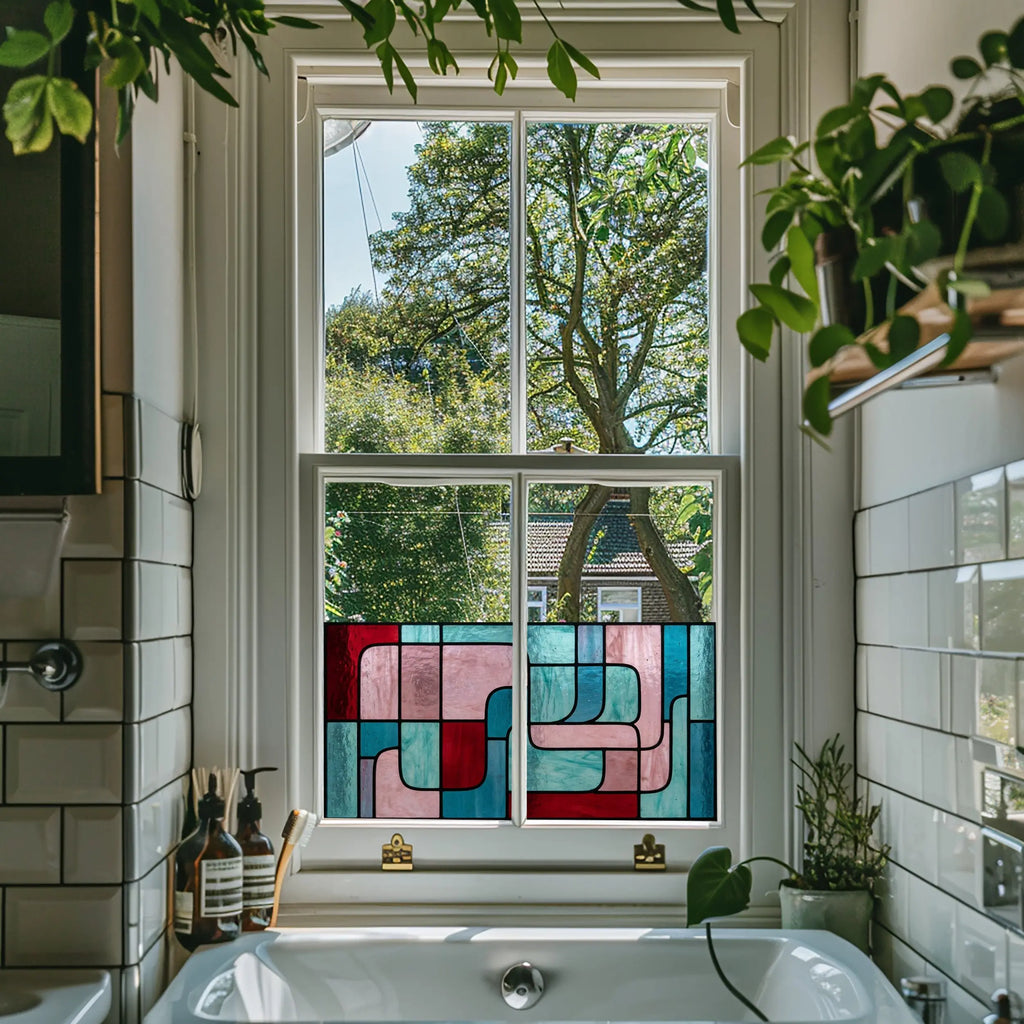 Modern Art Deco Privacy Window Film