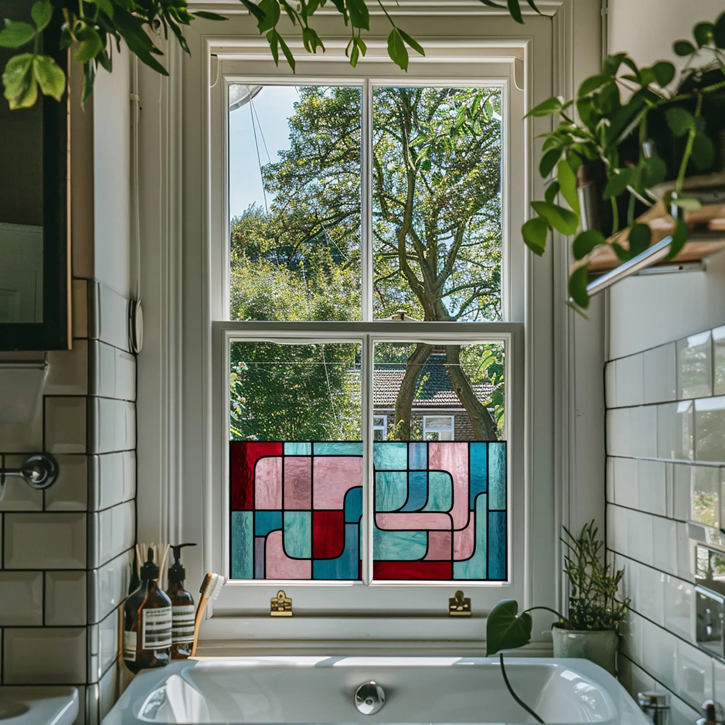 Modern Art Deco Privacy Window Film