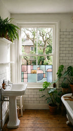 Modern Pastel Stained Glass Window Film | Decorative Privacy Window Film
