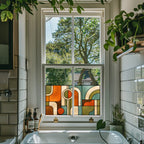 Mid Century Stained Glass Window Film | Geometric Privacy Window Film