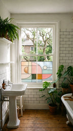Modern Geometric Stained Glass Window Film