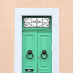 Frosted Privacy Window Film, Art Nouveau Transom & Fanlight Design